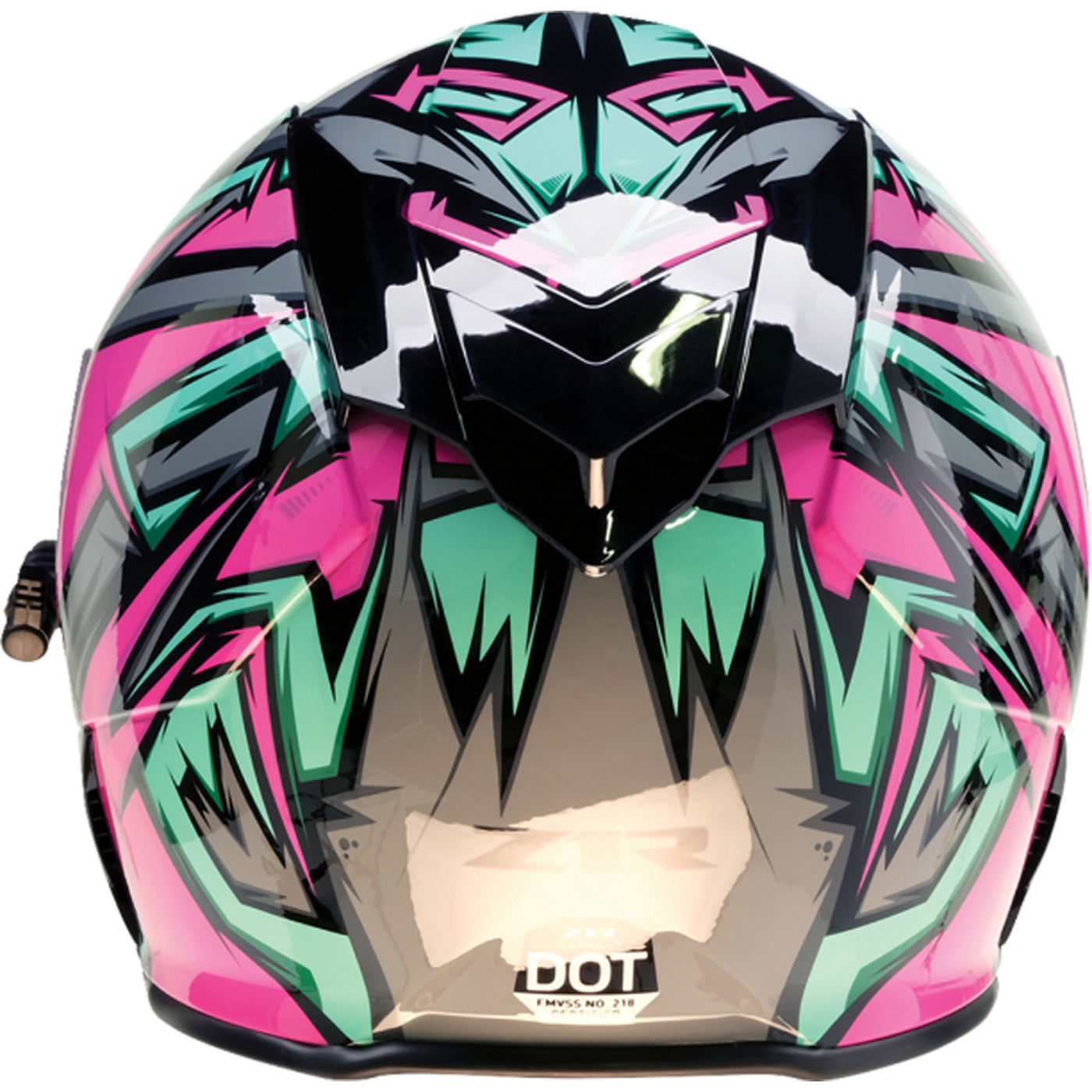 Z1R Warrant Neuron Helmet Pink/Teal - Rear View