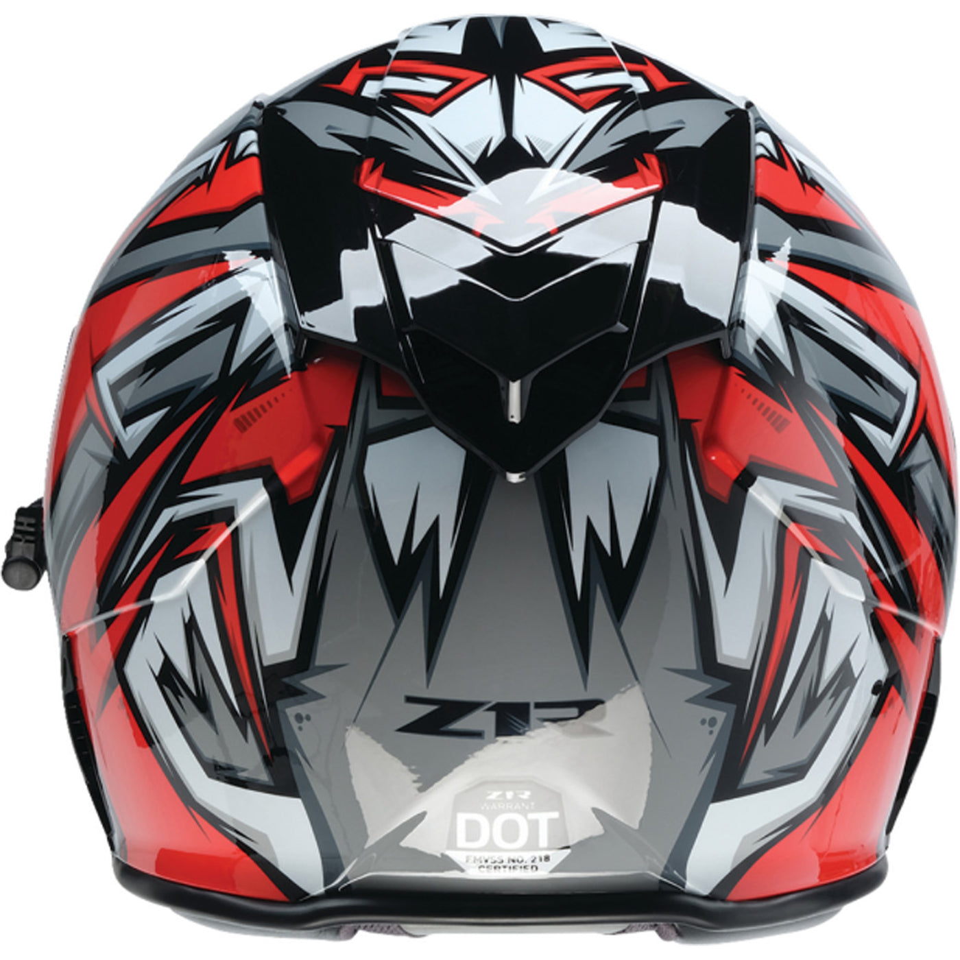 Z1R Warrant Neuron Helmet Red/White - Rear View