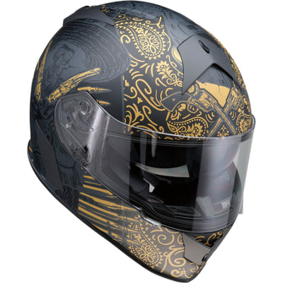 Z1R Warrant Sombrero Helmet Black/Gold - Front Right Side View