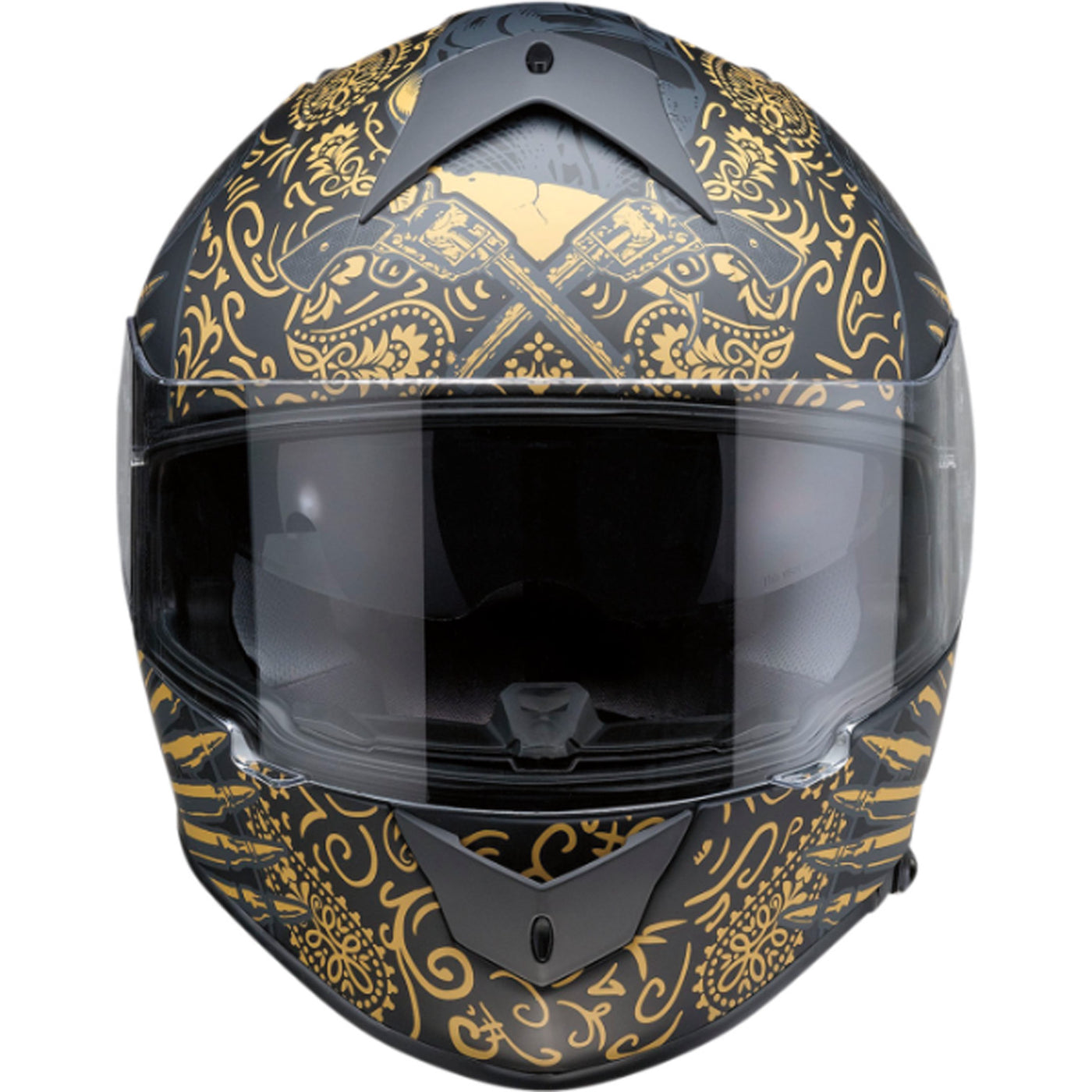 Z1R Warrant Sombrero Helmet Black/Gold - Front View