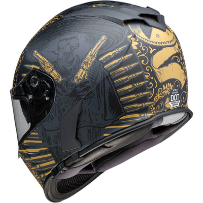 Z1R Warrant Sombrero Helmet Black/Gold - Rear Left Side View