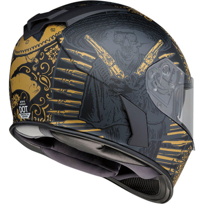 Z1R Warrant Sombrero Helmet Black/Gold - Rear Right Side View