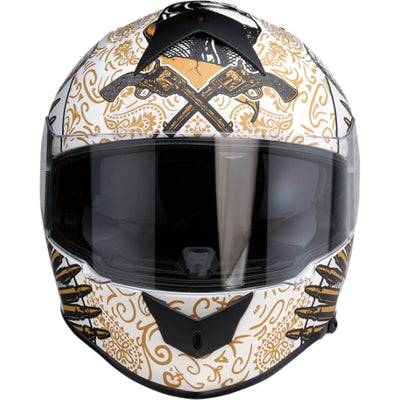 Z1R Warrant Sombrero Helmet White/Gold - Front View