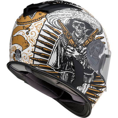 Z1R Warrant Sombrero Helmet White/Gold - Rear Right Side View