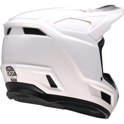 Z1R Youth Dirt Maxx Solid Helmet White - Rear Right Side View