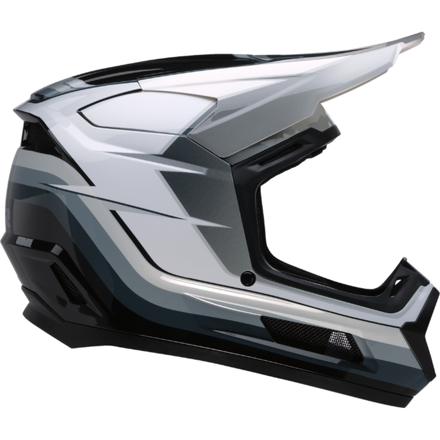 Z1R Youth Dirt Maxx Vortex Helmet Black/White/Gray - Right Side View