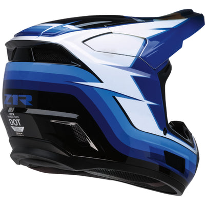 Z1R Youth Dirt Maxx Vortex Helmet Blue/White - Rear Right Side View