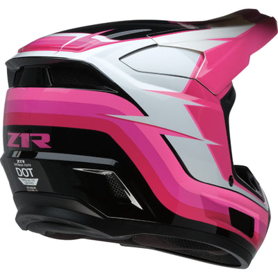 Z1R Youth Dirt Maxx Vortex Helmet Pink/White - Rear Right Side View