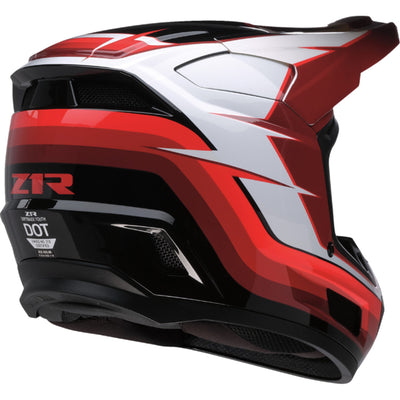 Z1R Youth Dirt Maxx Vortex Helmet Red/White - Rear Right Side View