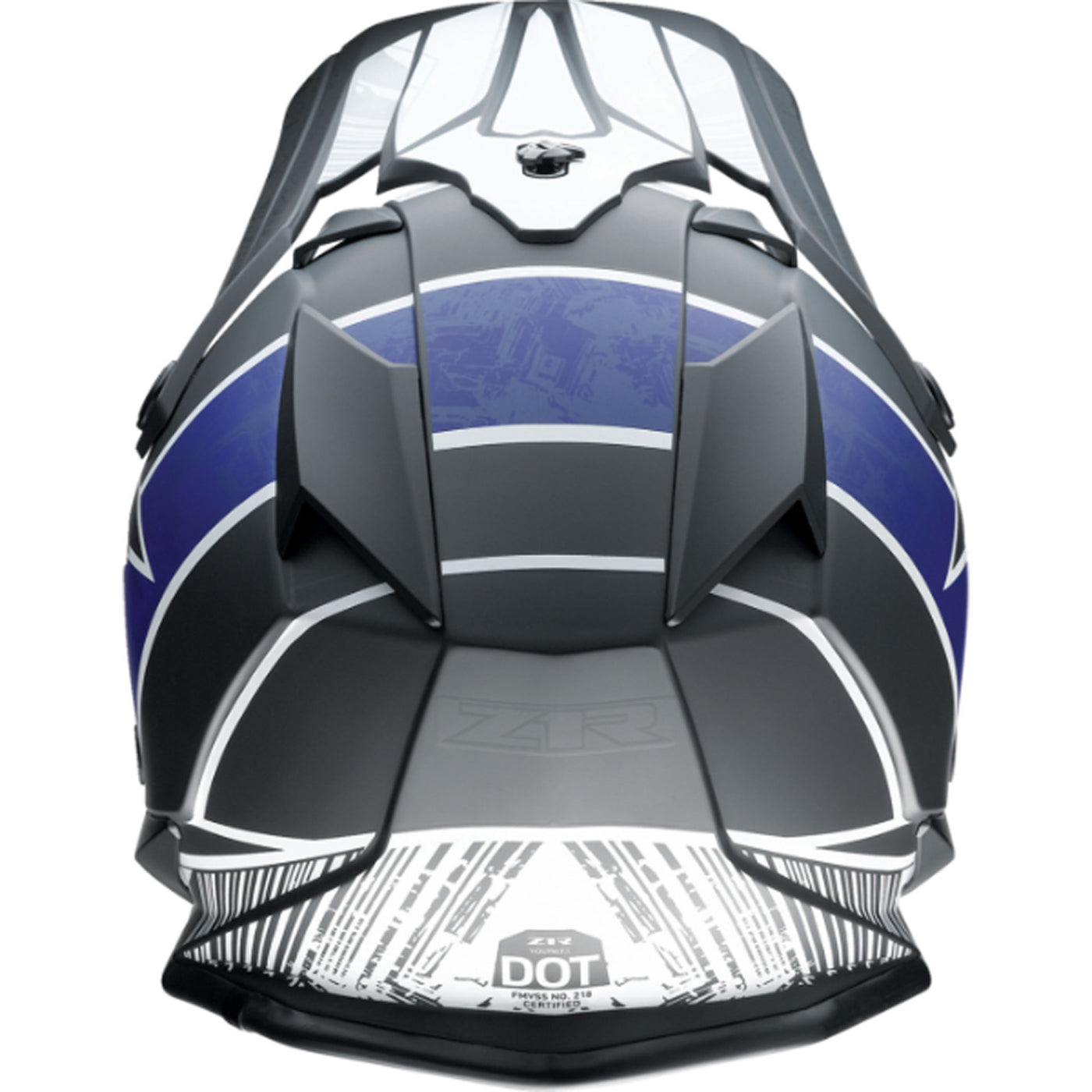 Z1R Youth F.I. Fractal MIPS Helmet Matte Black/Blue - Rear View