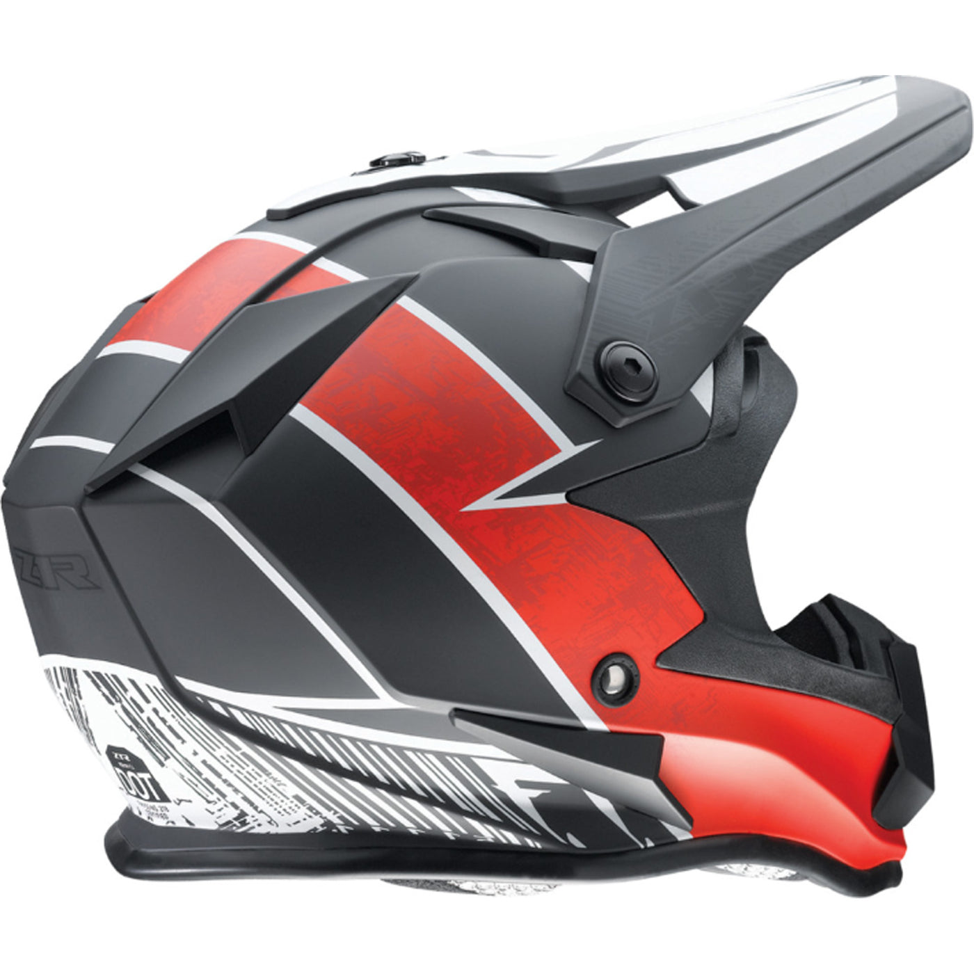 Z1R Youth F.I. Fractal MIPS Helmet Matte Black/Red - Rear Side View