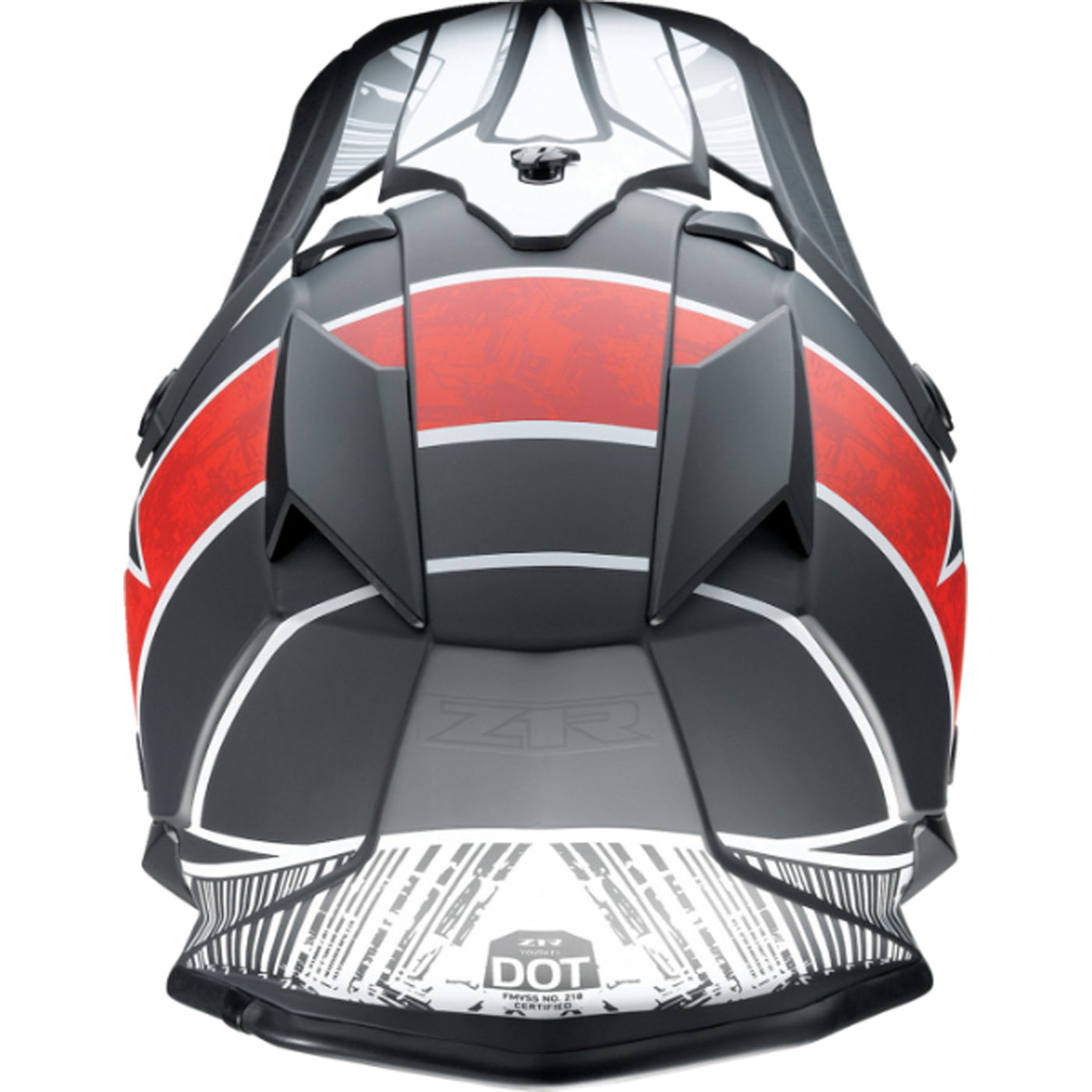 Z1R Youth F.I. Fractal MIPS Helmet Matte Black/Red - Rear View