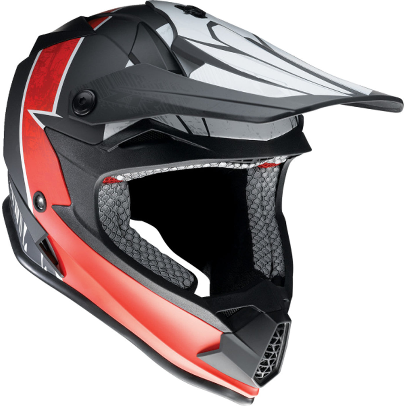 Z1R Youth F.I. Fractal MIPS Helmet Matte Black/Red - Front Right Side View