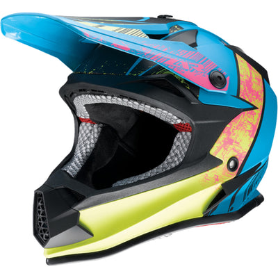 Z1R Youth F.I. Fractal MIPS Helmet Matte Blue/Hi-Viz - Front Left Side View