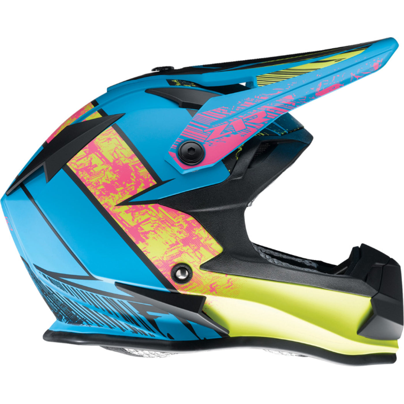 Z1R Youth F.I. Fractal MIPS Helmet Matte Blue/Hi-Viz - Side View