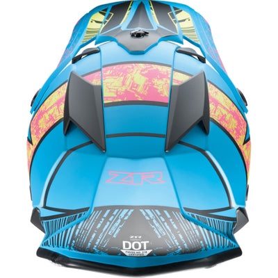 Z1R Youth F.I. Fractal MIPS Helmet Matte Blue/Hi-Viz - Rear View