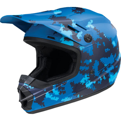 Z1R Youth Rise Digi Camo Helmet Blue - Front Left Side View