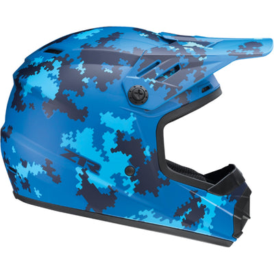 Z1R Youth Rise Digi Camo Helmet Blue - Right Side View