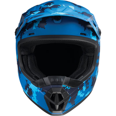 Z1R Youth Rise Digi Camo Helmet Blue - Front View