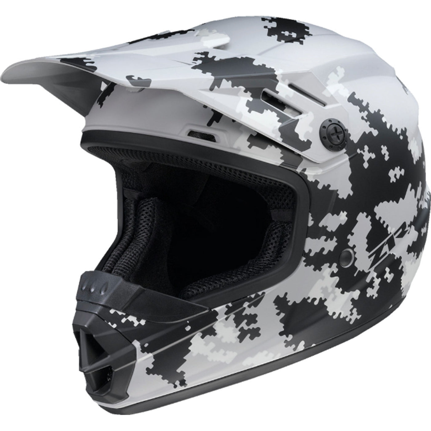 Z1R Youth Rise Digi Camo Helmet Gray - Front Left Side View