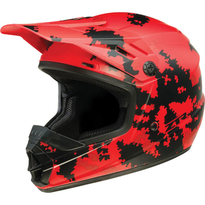 Z1R Youth Rise Digi Camo Helmet Red - Front Left Side View