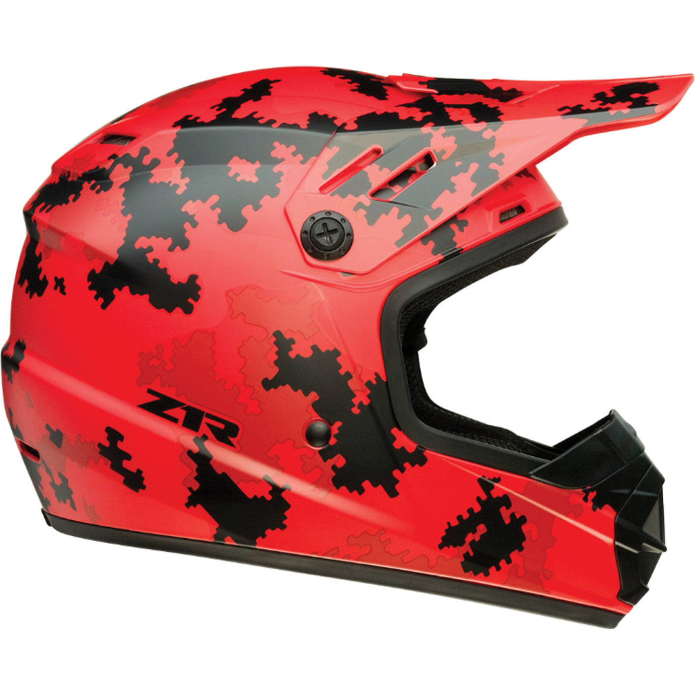 Z1R Youth Rise Digi Camo Helmet Red - Right Side View