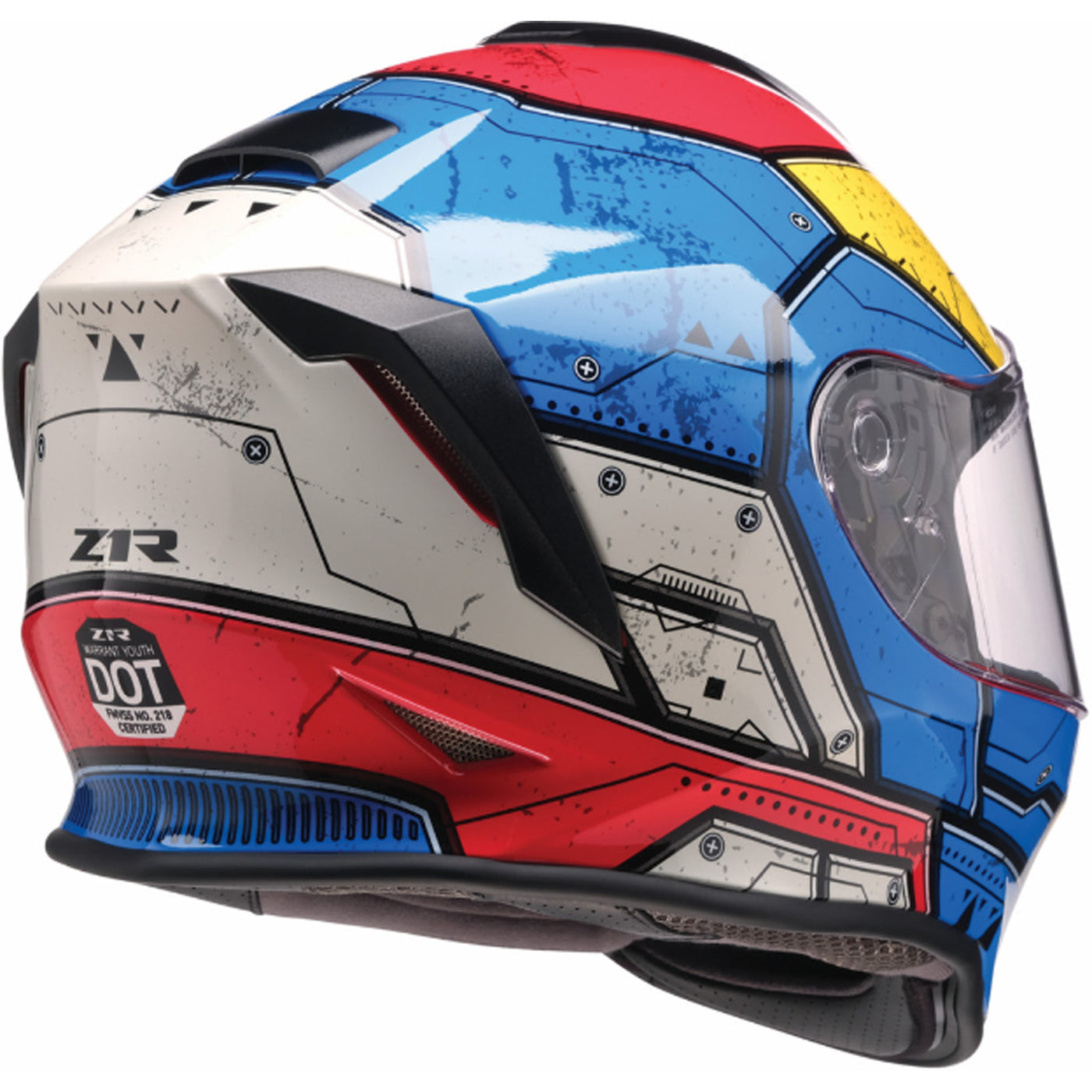 Z1R Youth Warrant Sentinel Helmet Blue - Rear Right Side View