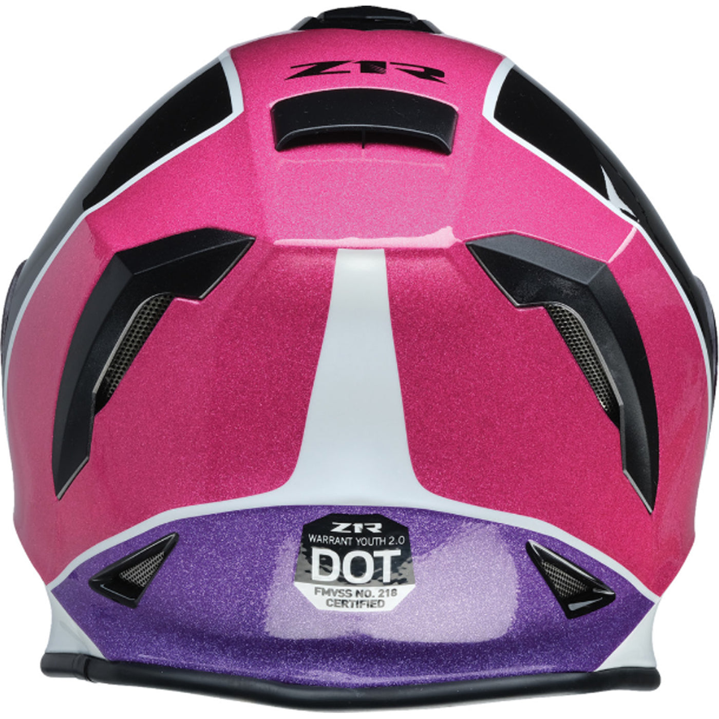 Z1R Youth Warrant 2.0 Fresh Pow Helmet Pink/Purple - Rear View