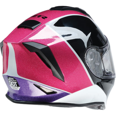 Z1R Youth Warrant 2.0 Fresh Pow Helmet Pink/Purple - Rear Right Side View