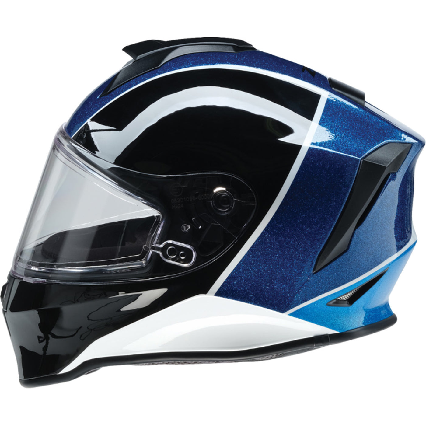 Z1R Youth Warrant 2.0 Fresh Pow Helmet Purple/Blue - Left Side View