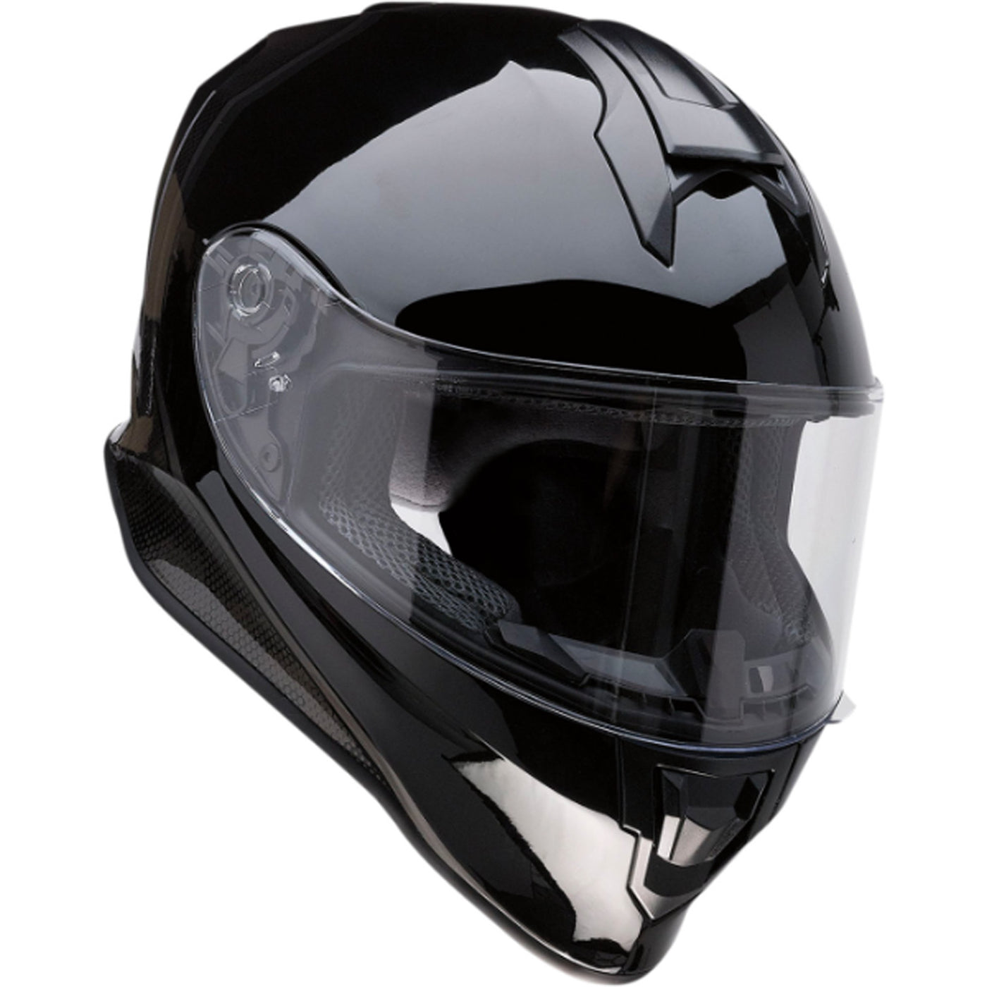 Z1R Youth Warrant Solid Helmet Gloss Black - Front Right Side View