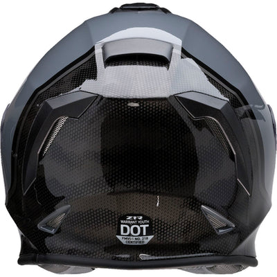 Z1R Youth Warrant Kuda Helmet Gloss Gray - Rear View