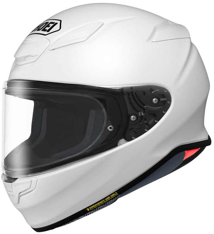 Shoei RF-1400 Solid Full Face Motorcycle Helmet White - Front Side View