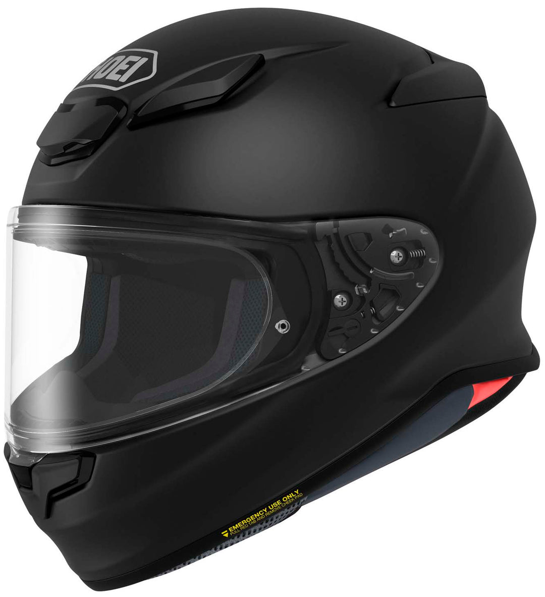 Shoei RF-1400 Solid Full Face Motorcycle Helmet Matte Black - Front Side View
