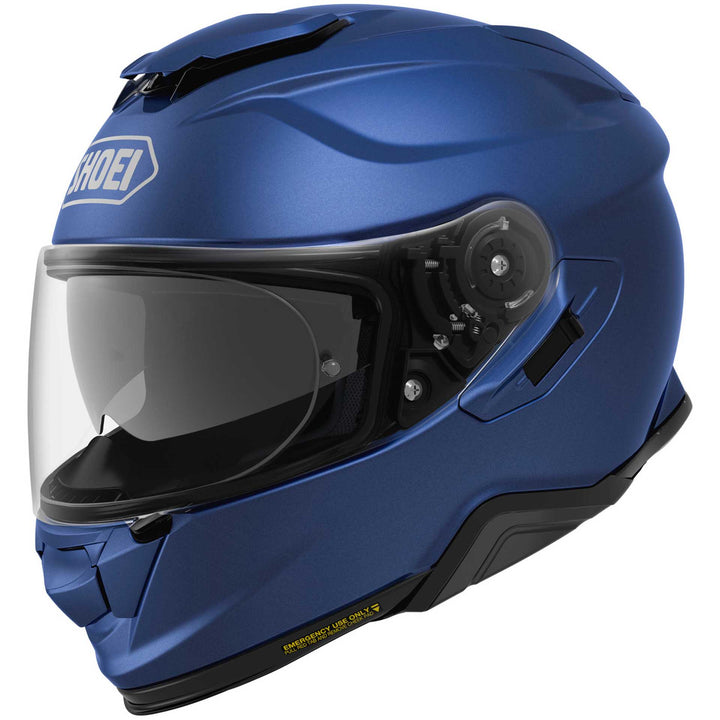 Shoei GT-AIR II Motorcycle Helmet Matte Blue Metallic - Front Side View