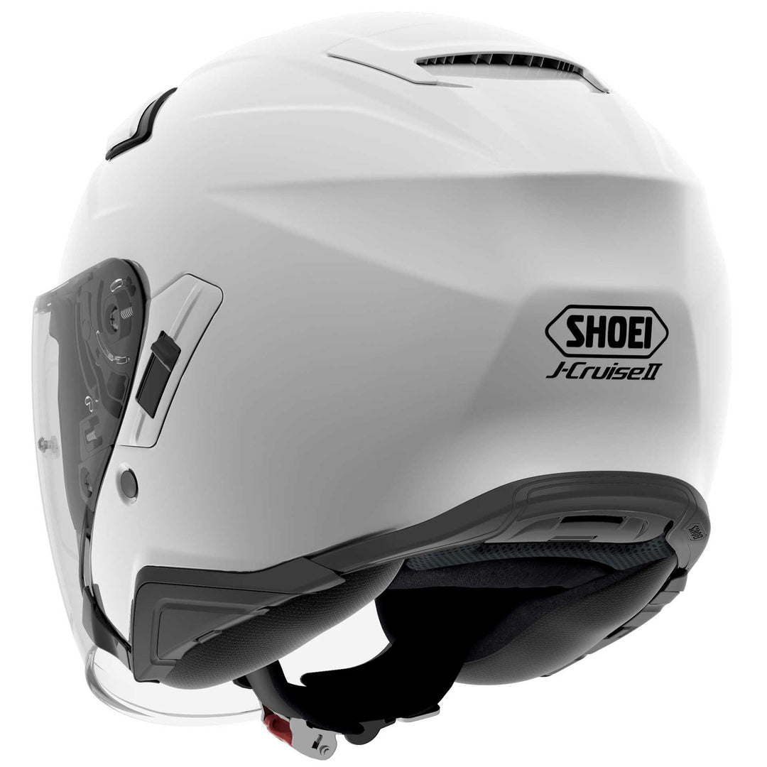 Shoei J-Cruise II Motorcycle Helmet White - Rear Side View