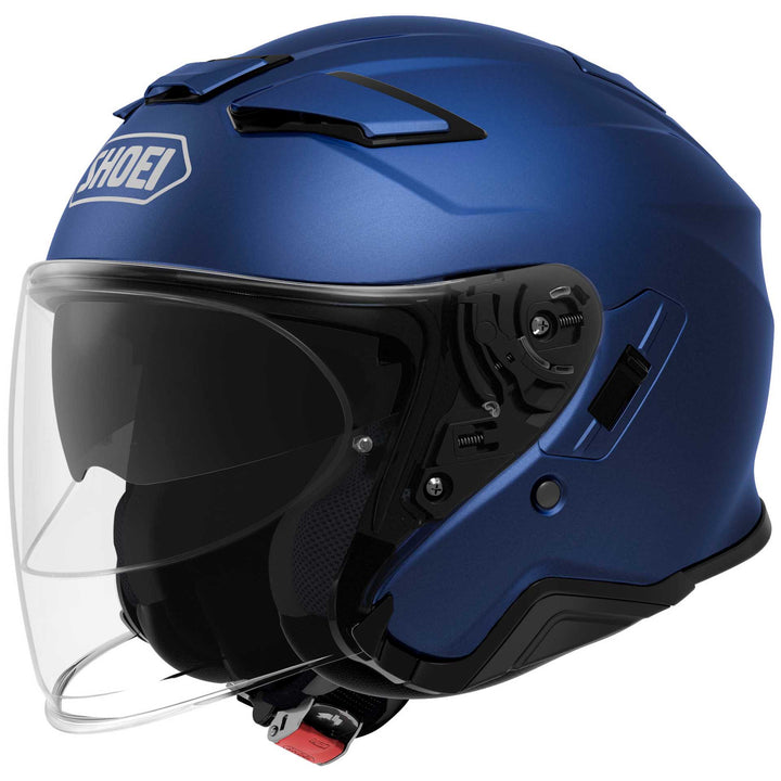 Shoei J-Cruise II Motorcycle Helmet BLUE MET - Front Side View