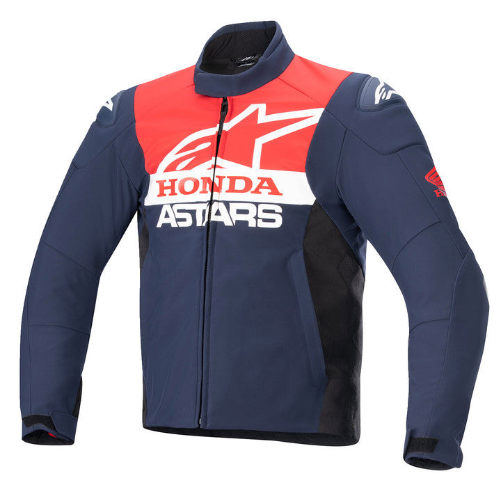 Alpinestars Honda SMX Waterproof Jacket Blue/Black/Red - Front View
