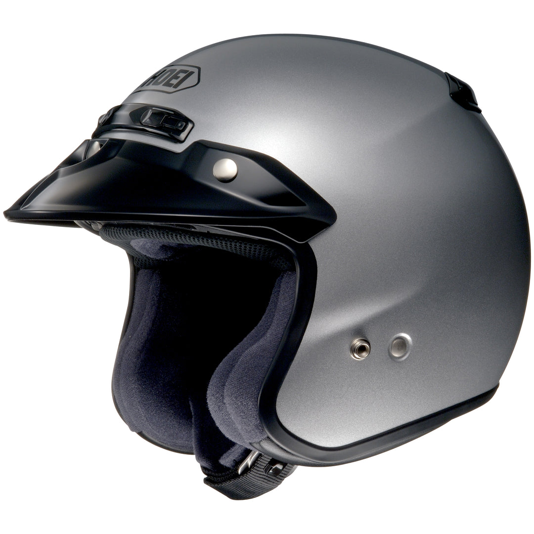 Shoei RJ Platinum-R Light Silver - Front Side View