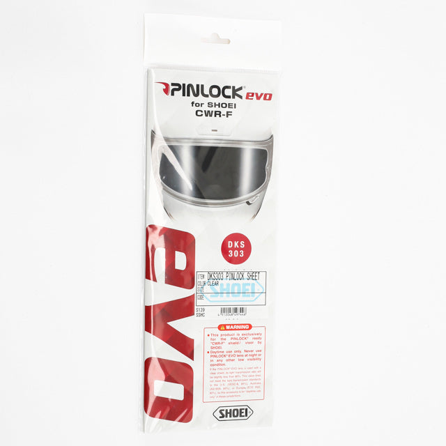 Shoei CWR-F PINLOCK EVO LENS CLEAR - Front View of Packaging