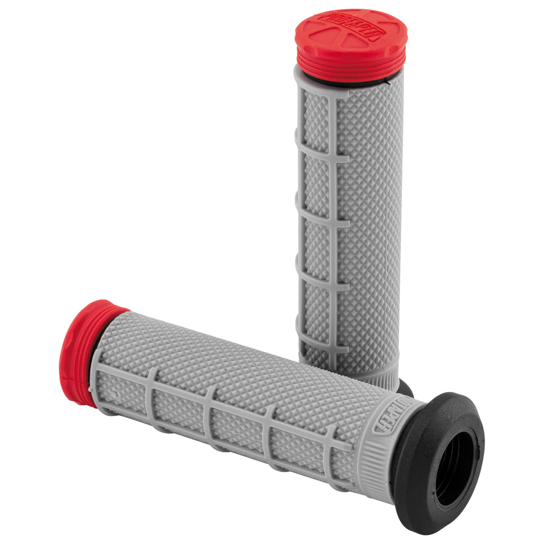 ProTaper Tri-Density Half-Waffle ATV Grips Red - Front View