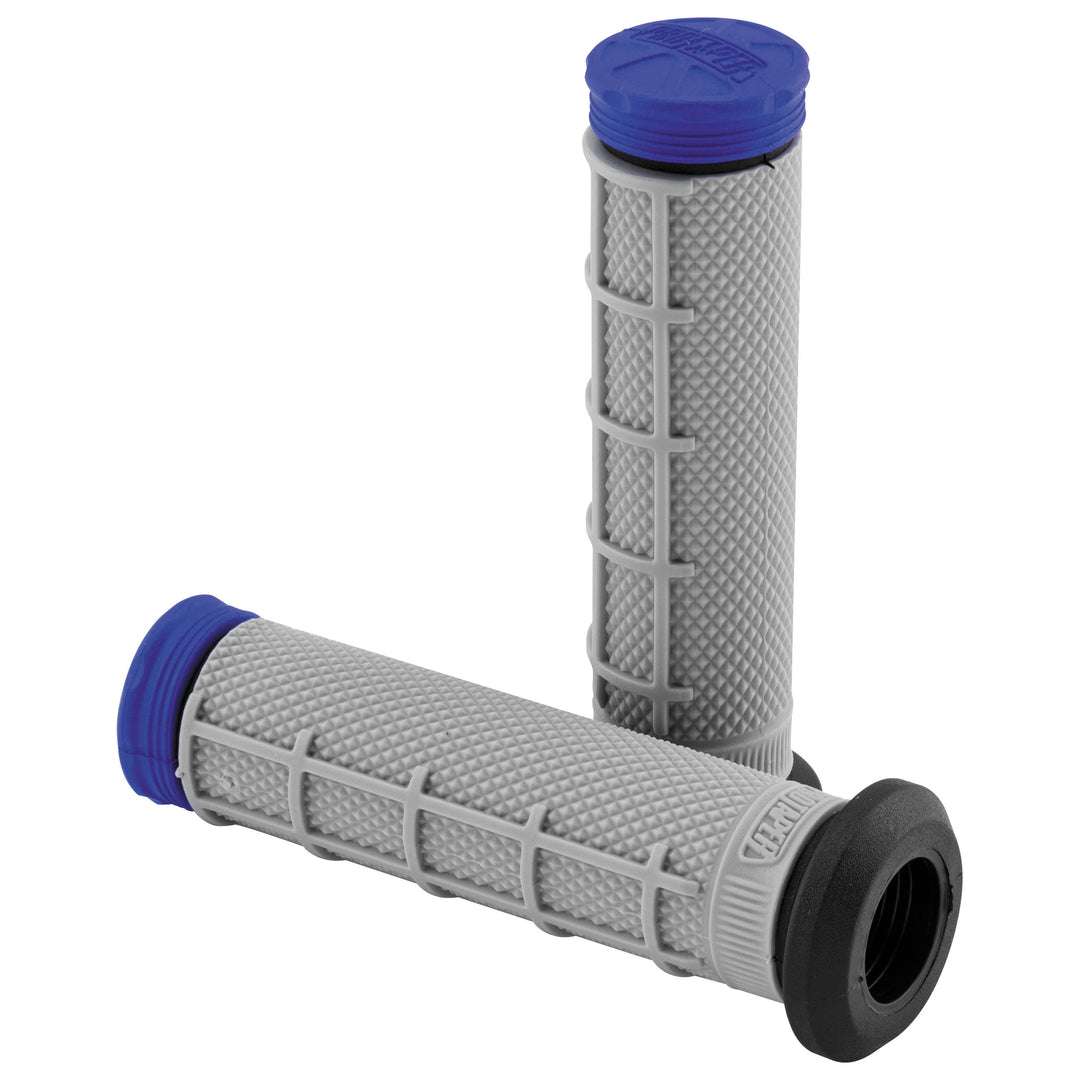 ProTaper Tri-Density Half-Waffle ATV Grips Blue - Front View