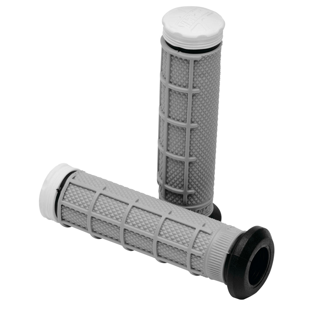 ProTaper Tri-Density Half-Waffle ATV Grips White - Front View
