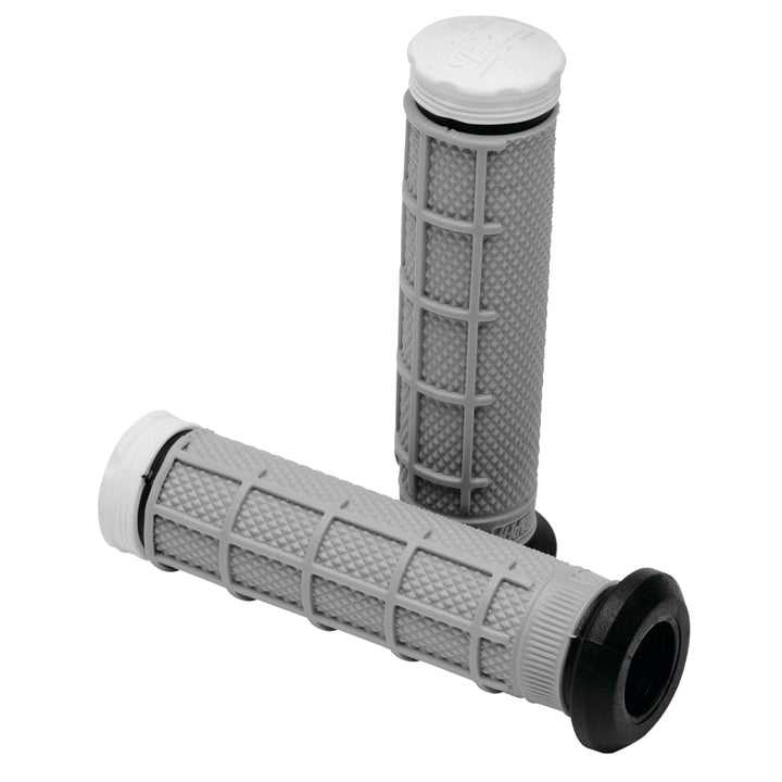ProTaper Tri-Density Half-Waffle ATV Grips White - Front View