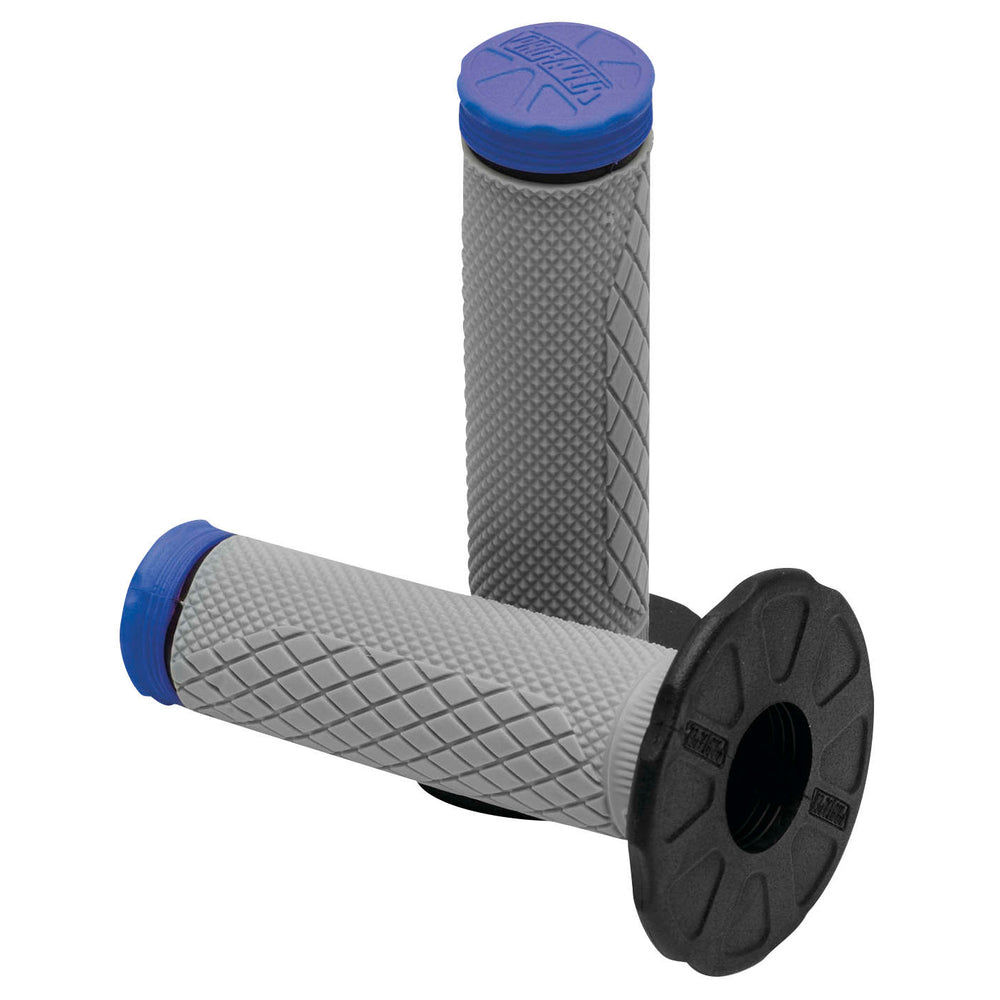 ProTaper Tri-Density Full-Diamond MX Grips Blue - Front View