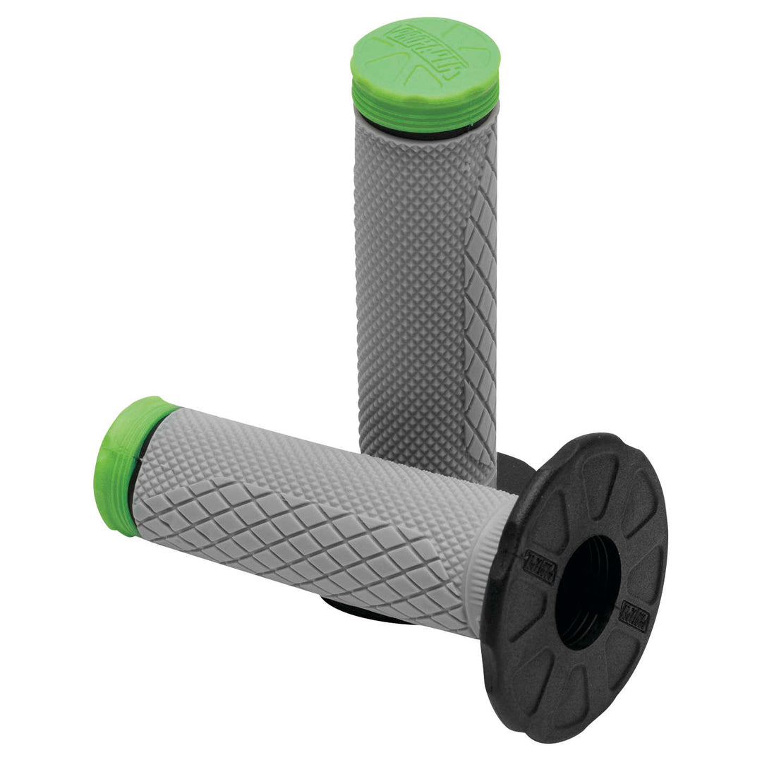 ProTaper Tri-Density Full-Diamond MX Grips Green - Front View