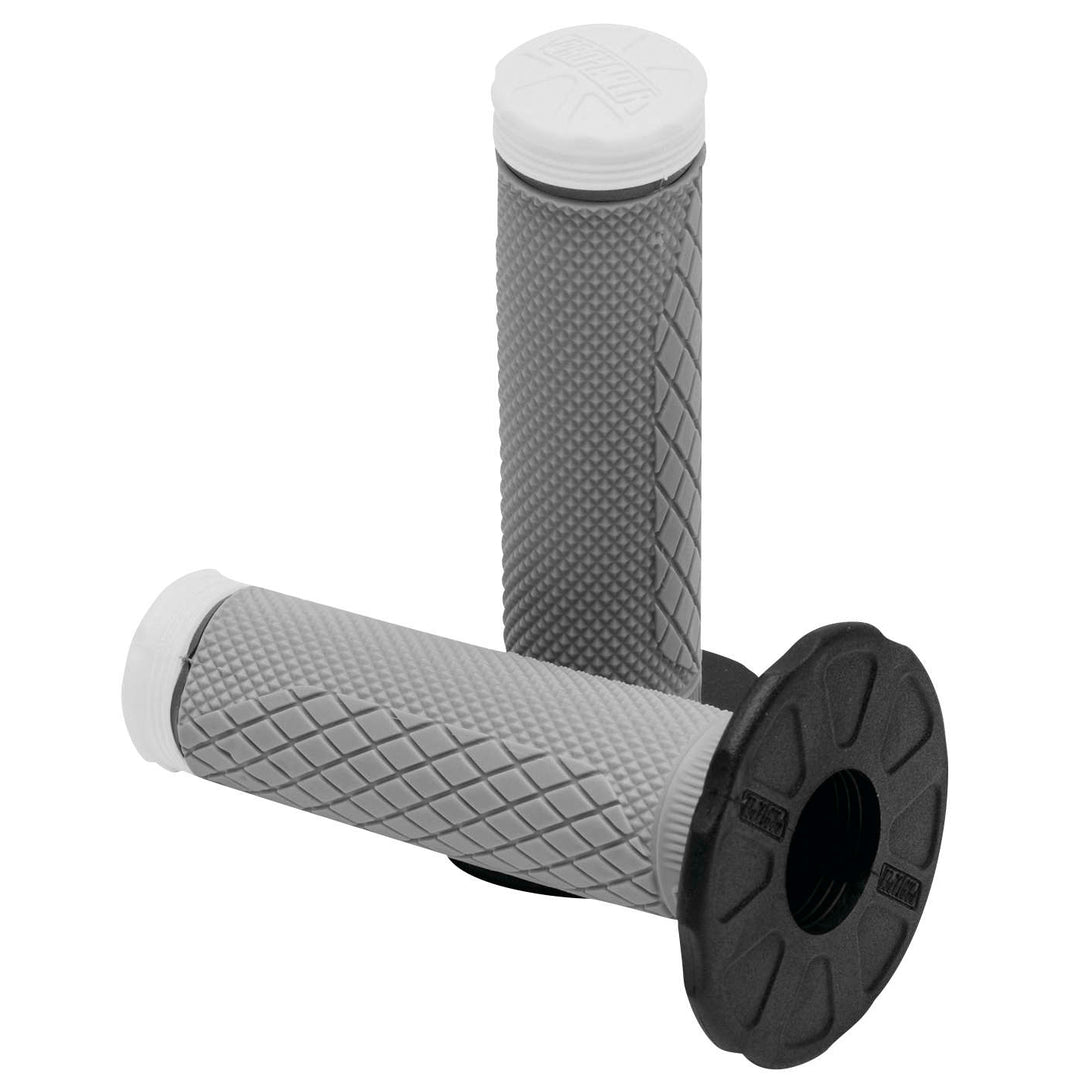 ProTaper Tri-Density Full-Diamond MX Grips White - Front View