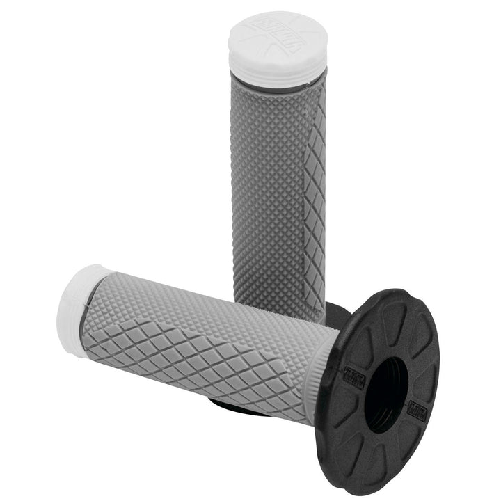 ProTaper Tri-Density Full-Diamond MX Grips White - Front View