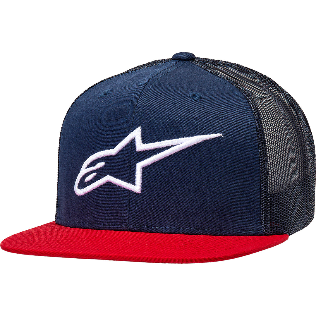 Alpinestars Corp Trucker Hat Navy/Red - Front Side View