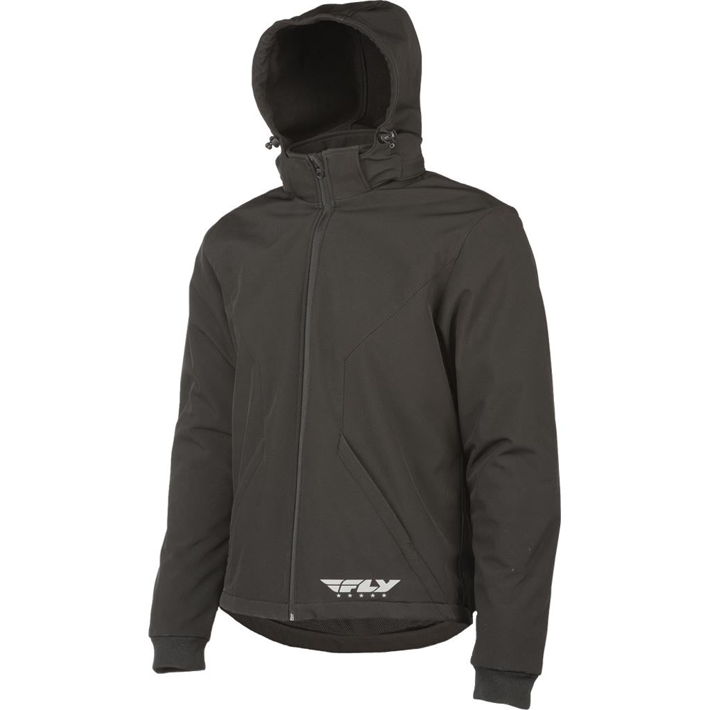 Fly Street Armored Tech Hoodie Black - Front View